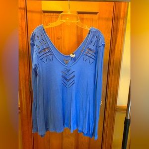 Waffled with knitting shirt